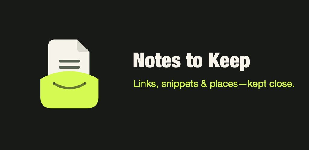 Notes to Keep feature artwork with the app icon and product name